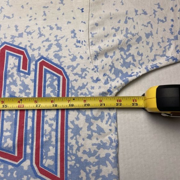 vintage 90’s Chicago Cubs All Over Print T Shirt 1992 Double Sided Single Stitch - Picture 8 of 9